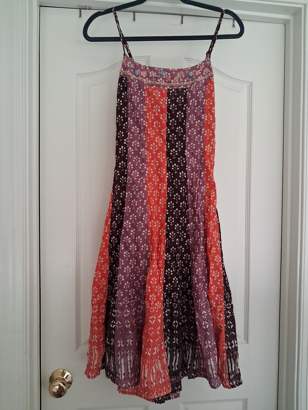 RARE NEW  Free People Original Vintage Midi Dress Corset Beaded Patchwork Firm
